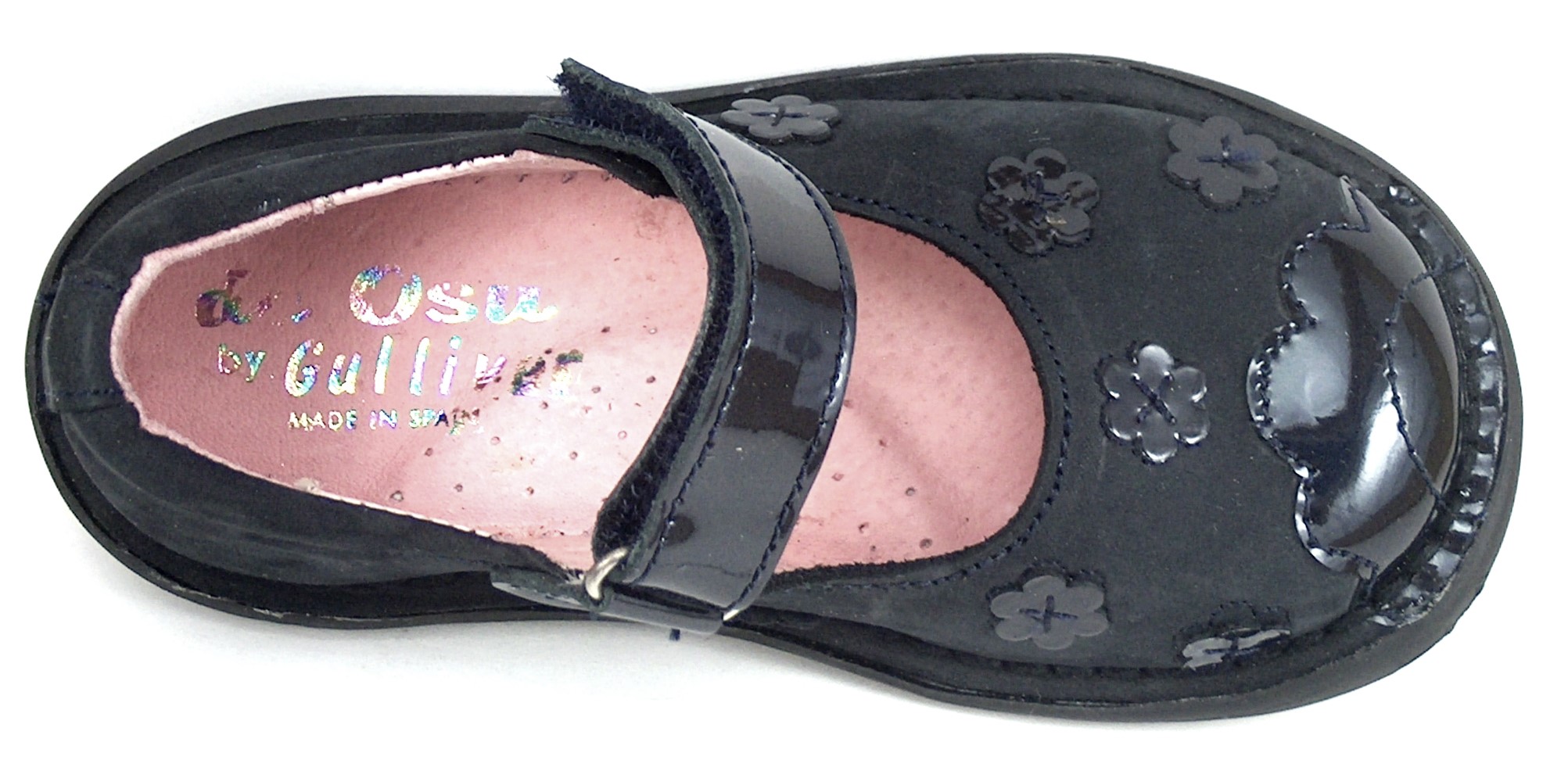 5Z7511 - Black Nubuck/Patent Mary Janes