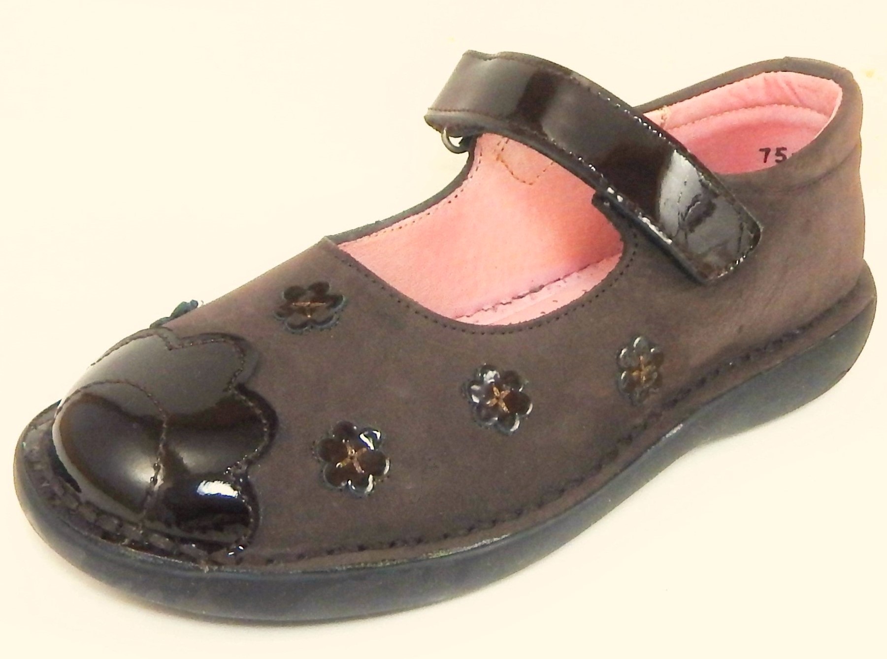 5Z7511 - Brown Flower Mary Janes