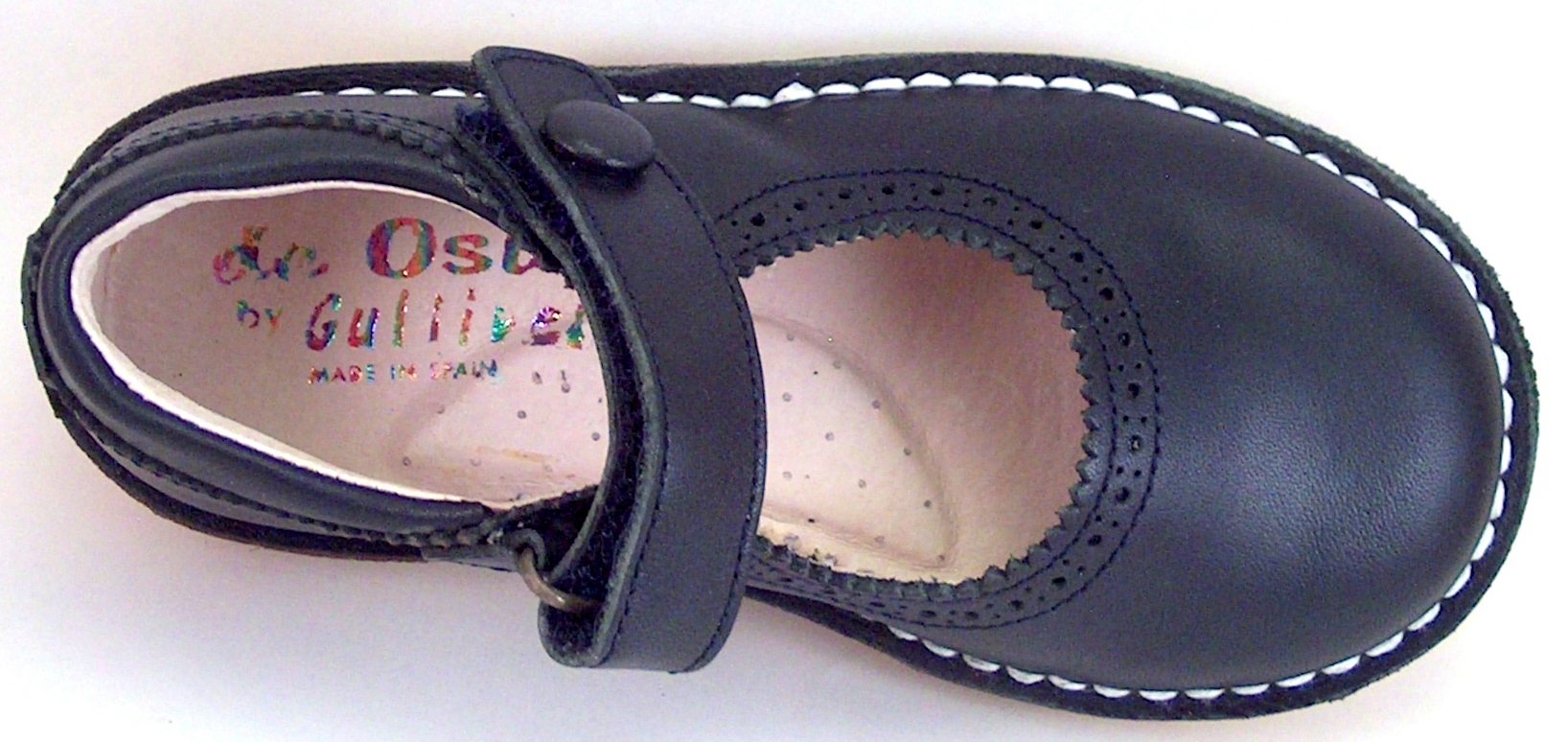 DE OSU 5Z8611 Girls European Navy Blue Leather School Casual/Dress Shoes