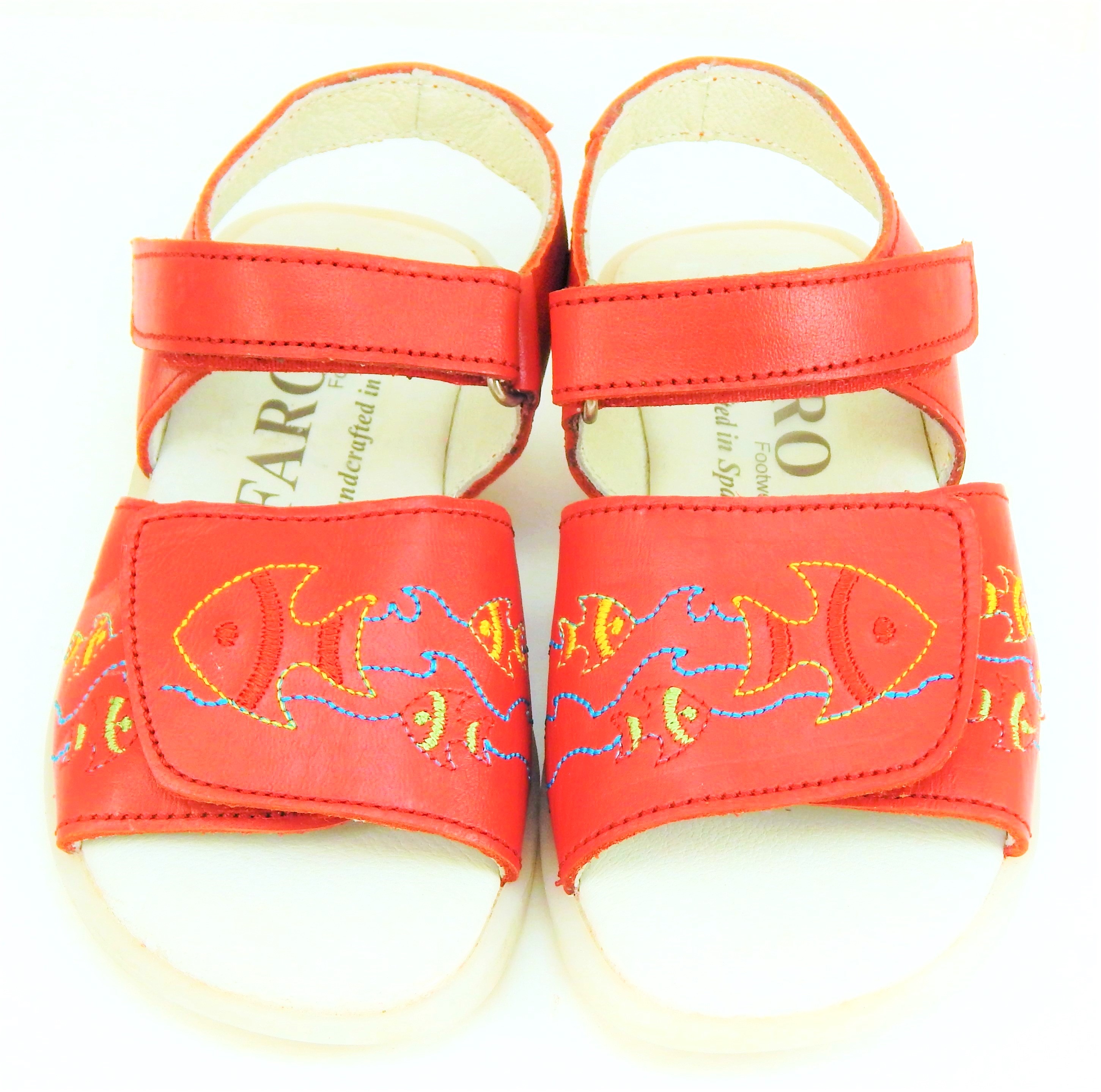 FARO 6S4486 - Red Fish Sandals - Euro 24 Size 7