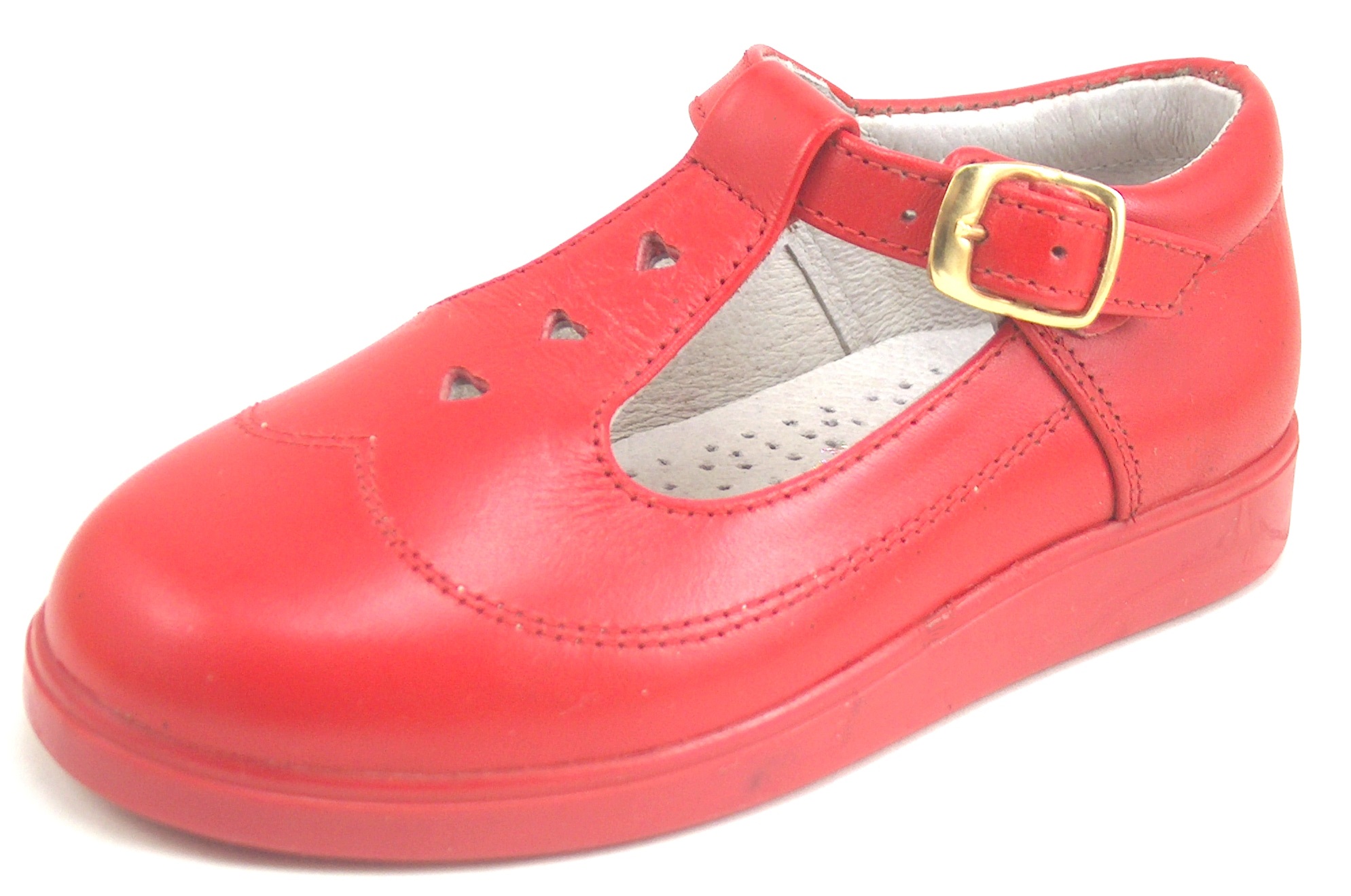 8547 - Red Leather T-Straps