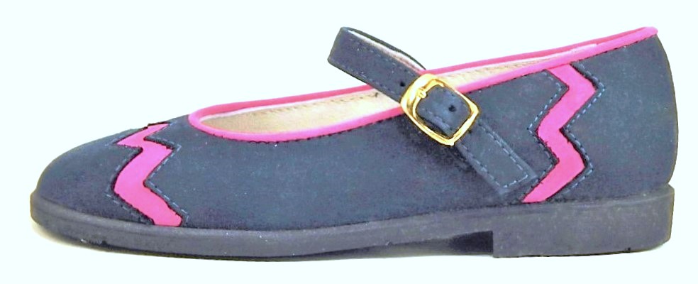A-1067 - Navy-Fuchsia Mary Janes