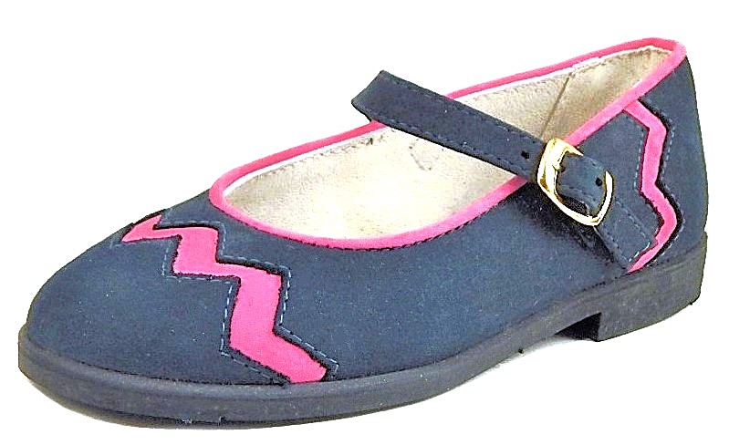 A-1067 - Navy-Fuchsia Mary Janes