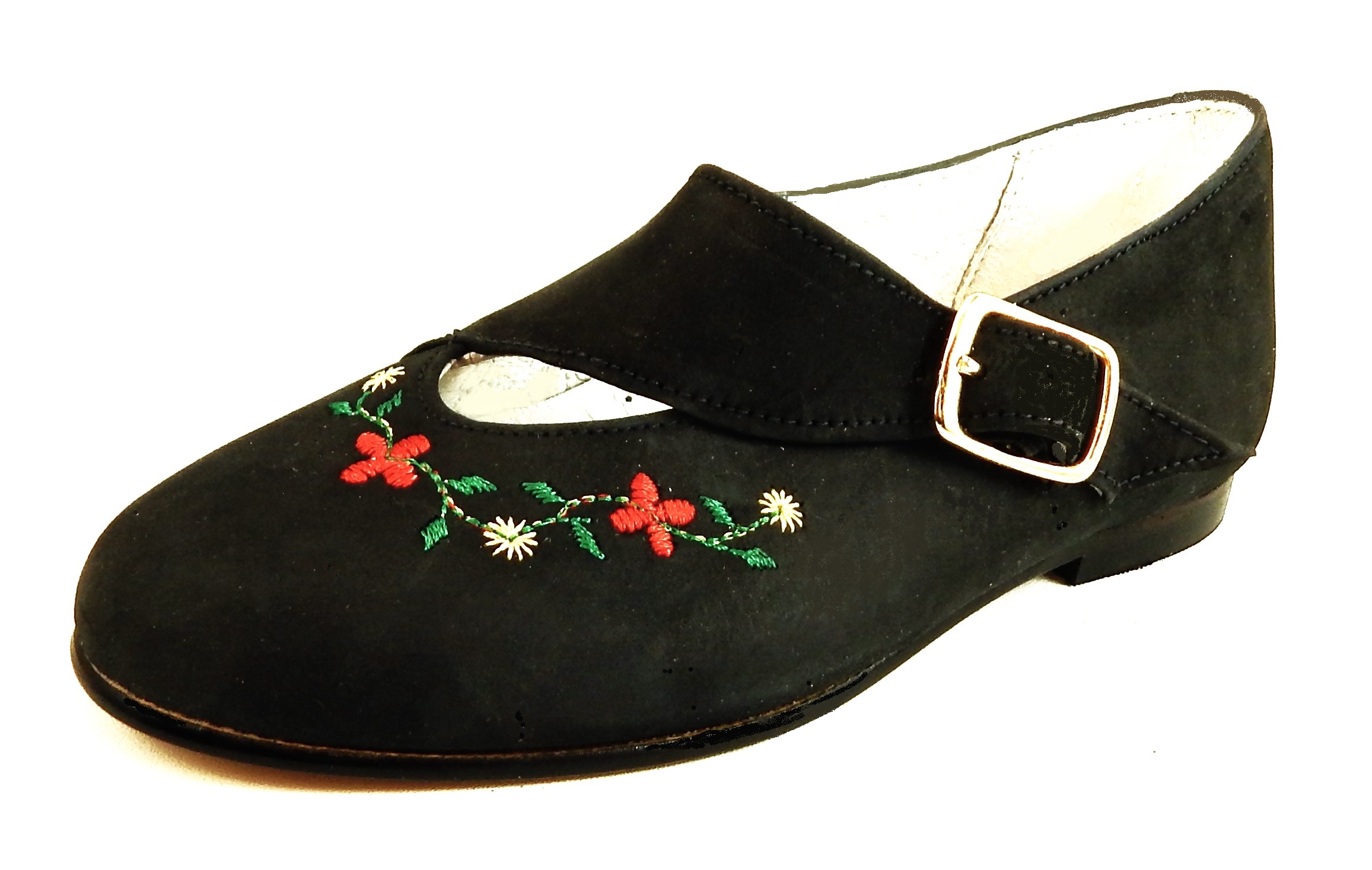 A-1150 - Black Flowered Dress Shoes