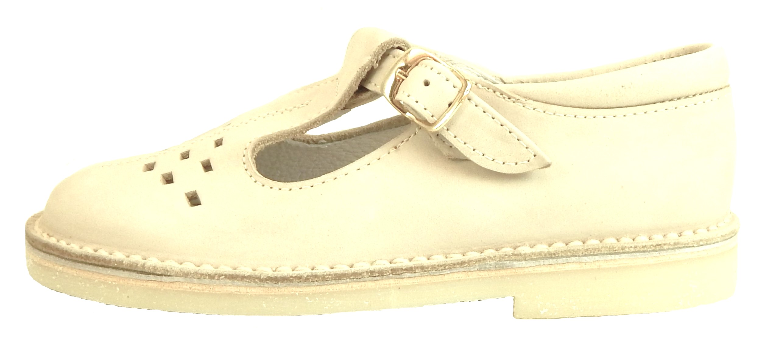 A-1154 P - Ivory Nubuck T-Straps