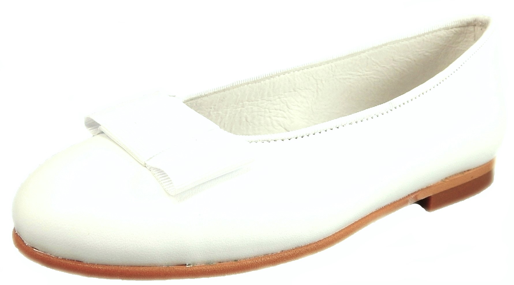 A-1182 C - White Tuxedo Bow Ballet Flats - Euro 36 Size 5