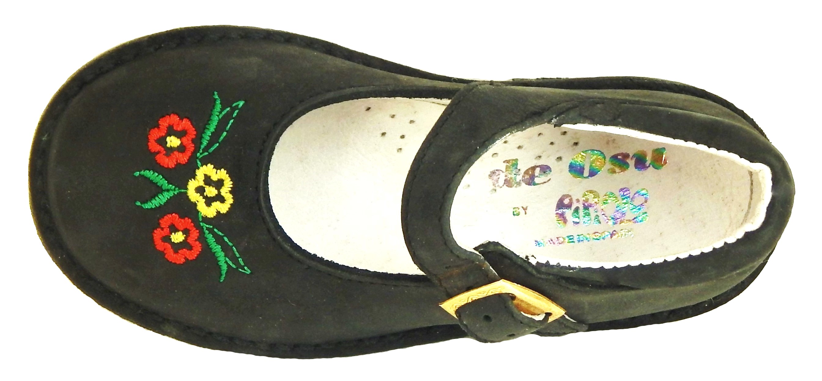 A-1229 - Black Flower Mary Janes