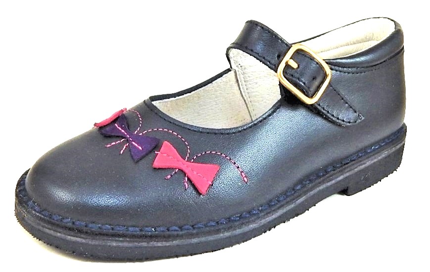 A-1290 - Navy Bow Mary Janes