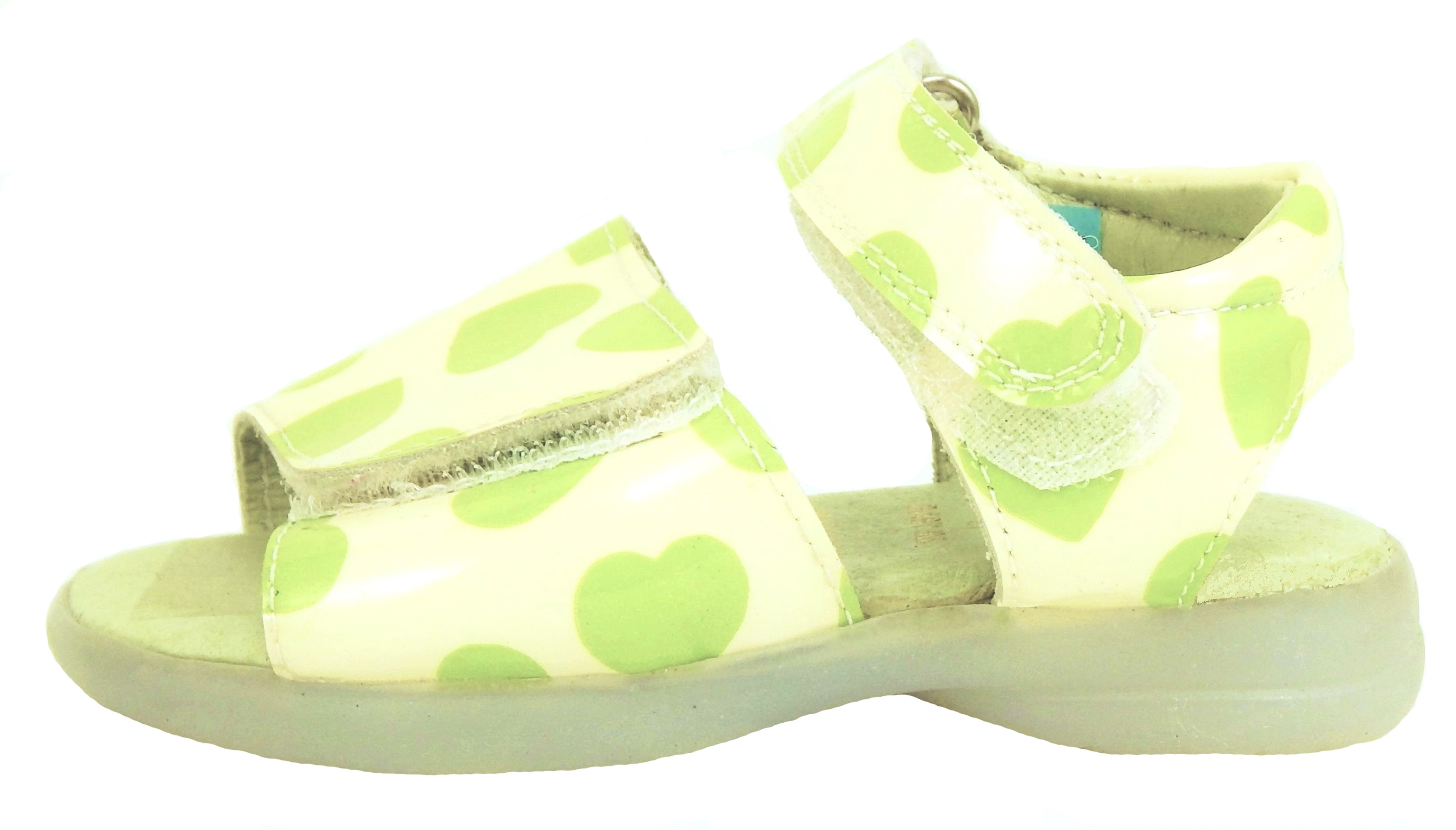 FARO B-063 - Lime Hearts Sandals - Euro 19 Size 4