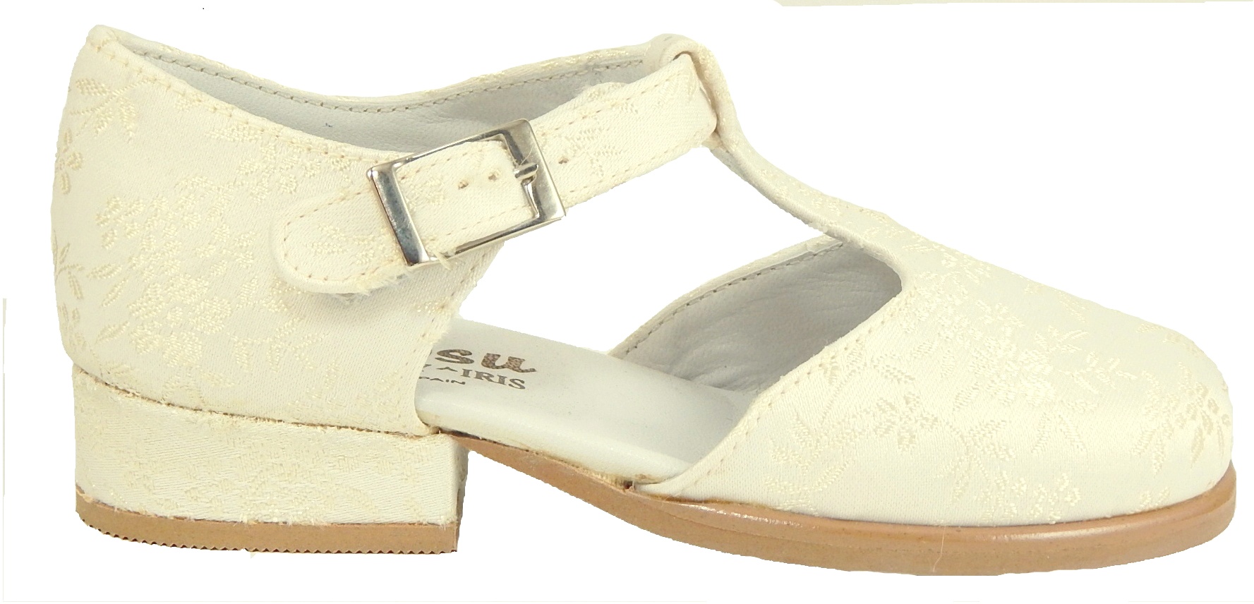B-170 - Ivory Brocade T-Straps