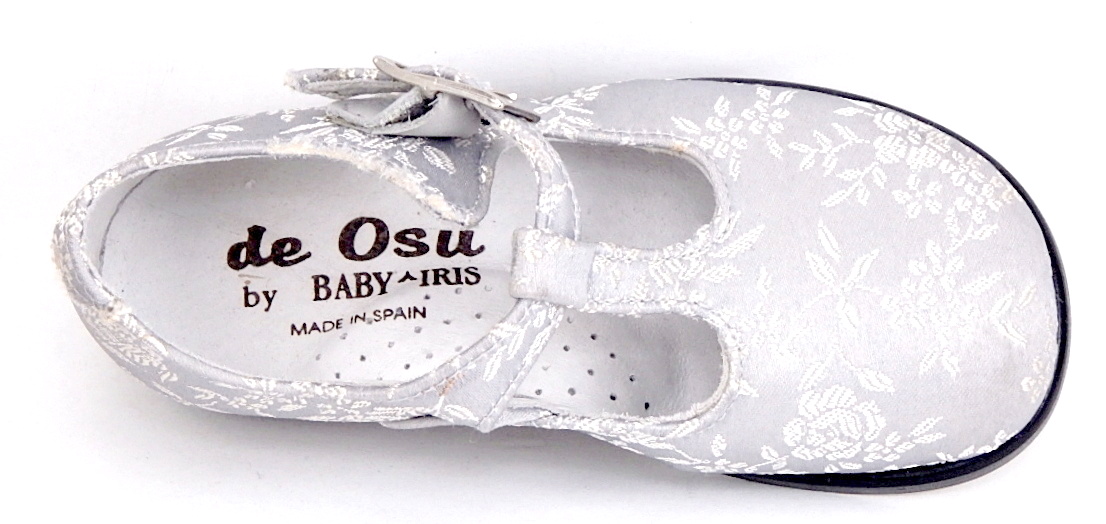 B-170 - Silver Brocade T-Straps - Euro 25 Size 7