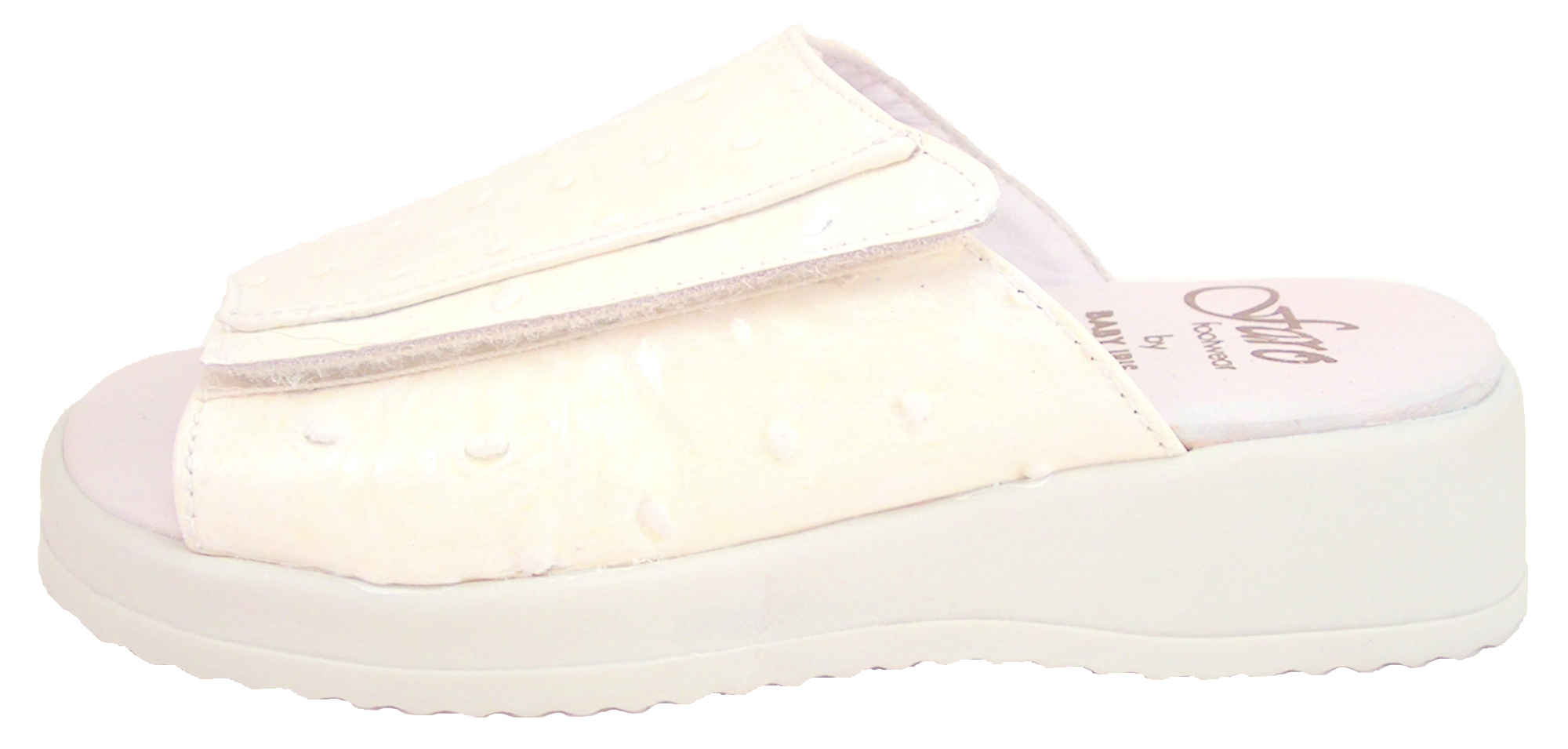 FARO B-232 - Ivory Faux-Ostrich Patent Slides