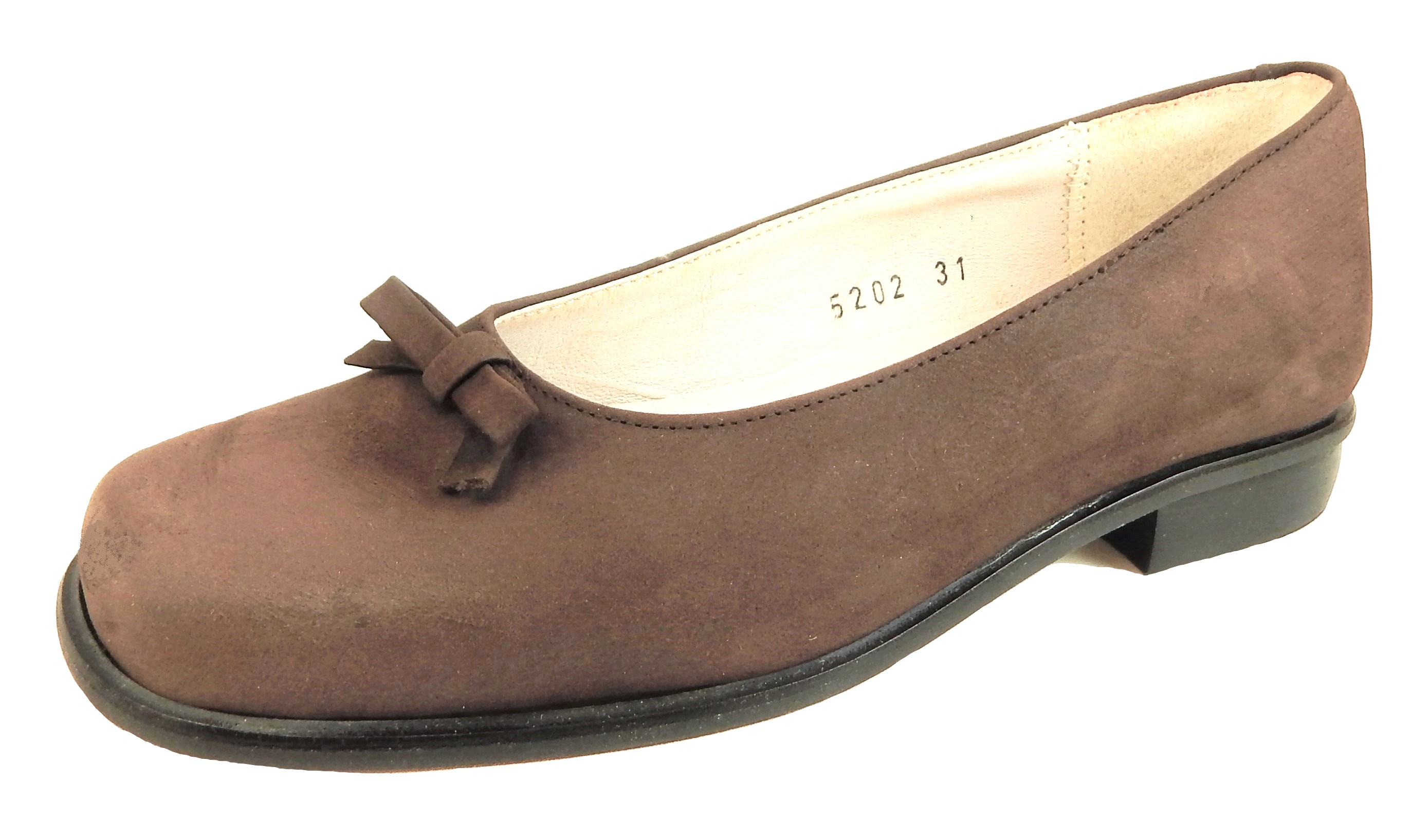 B-5202 - Brown Nubuck Ballet Flats - Euro 31 Size 13