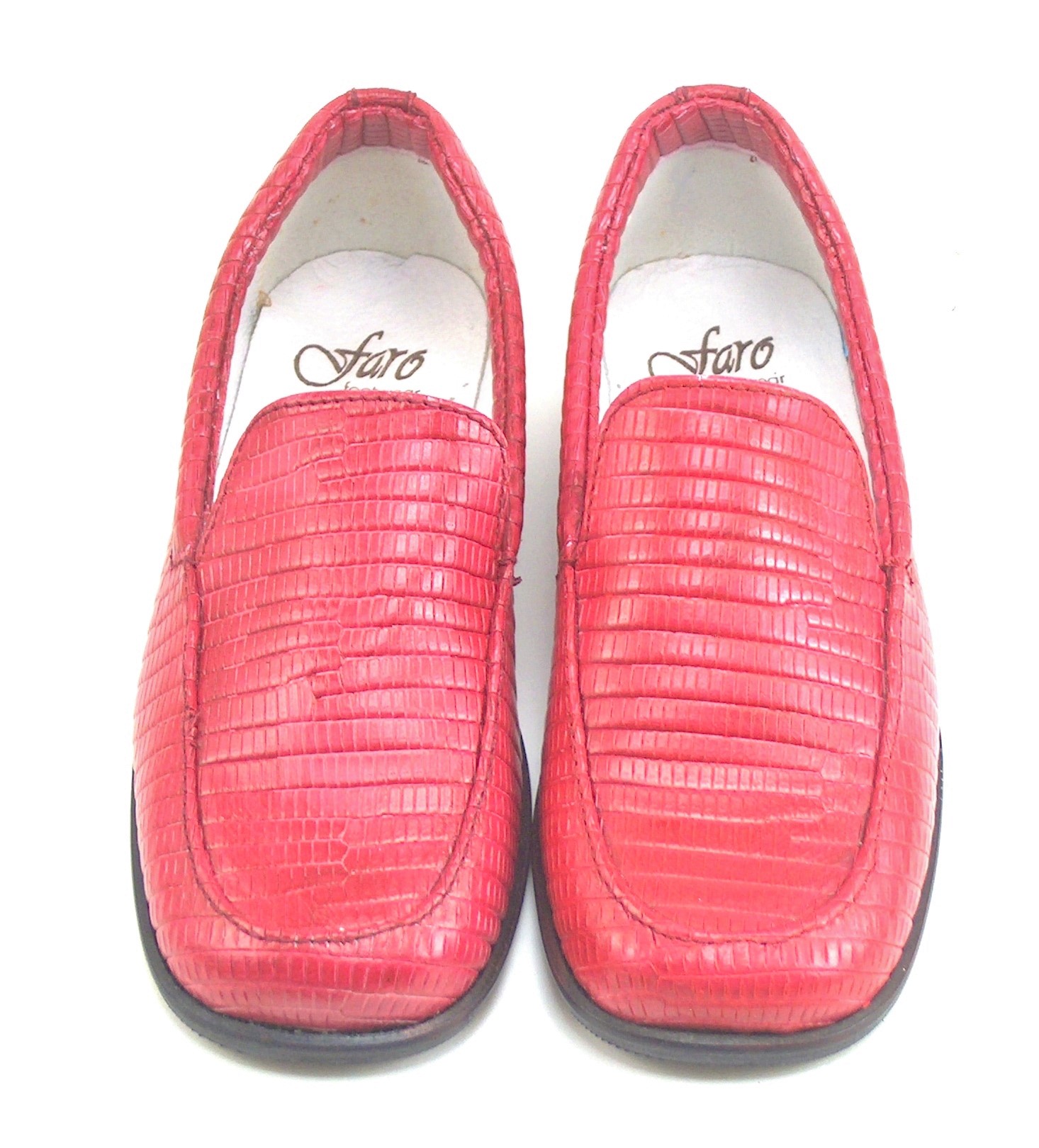 FARO B-6024 - Red Faux-Snake Loafers