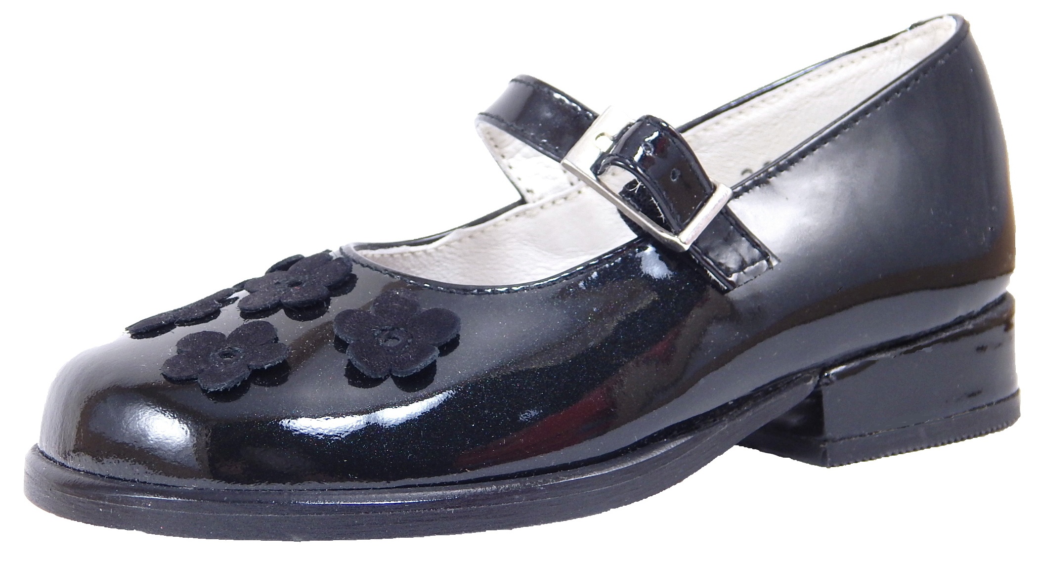 DE OSU B-6124 - Girls' Classic European Black Patent Dress Shoes