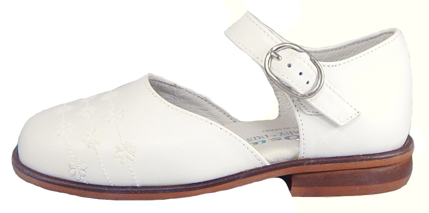 B-6321 - White Embroidered Dress Shoes
