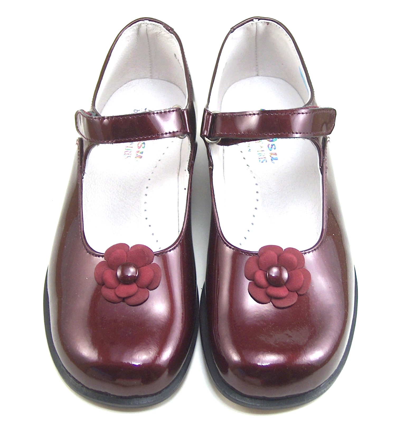 B-6420 -Burgundy Patent Mary Janes