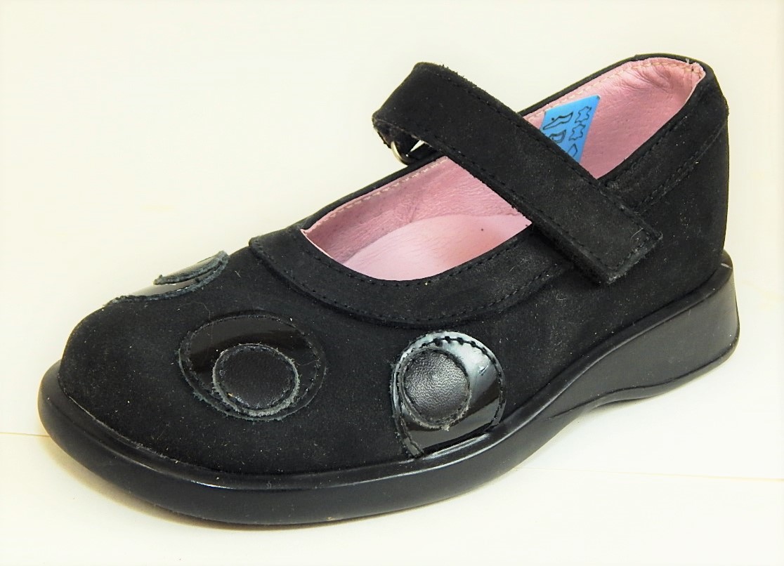 FARO B-7123 - Black Nubuck Mary Janes - Euro 25 Size 7