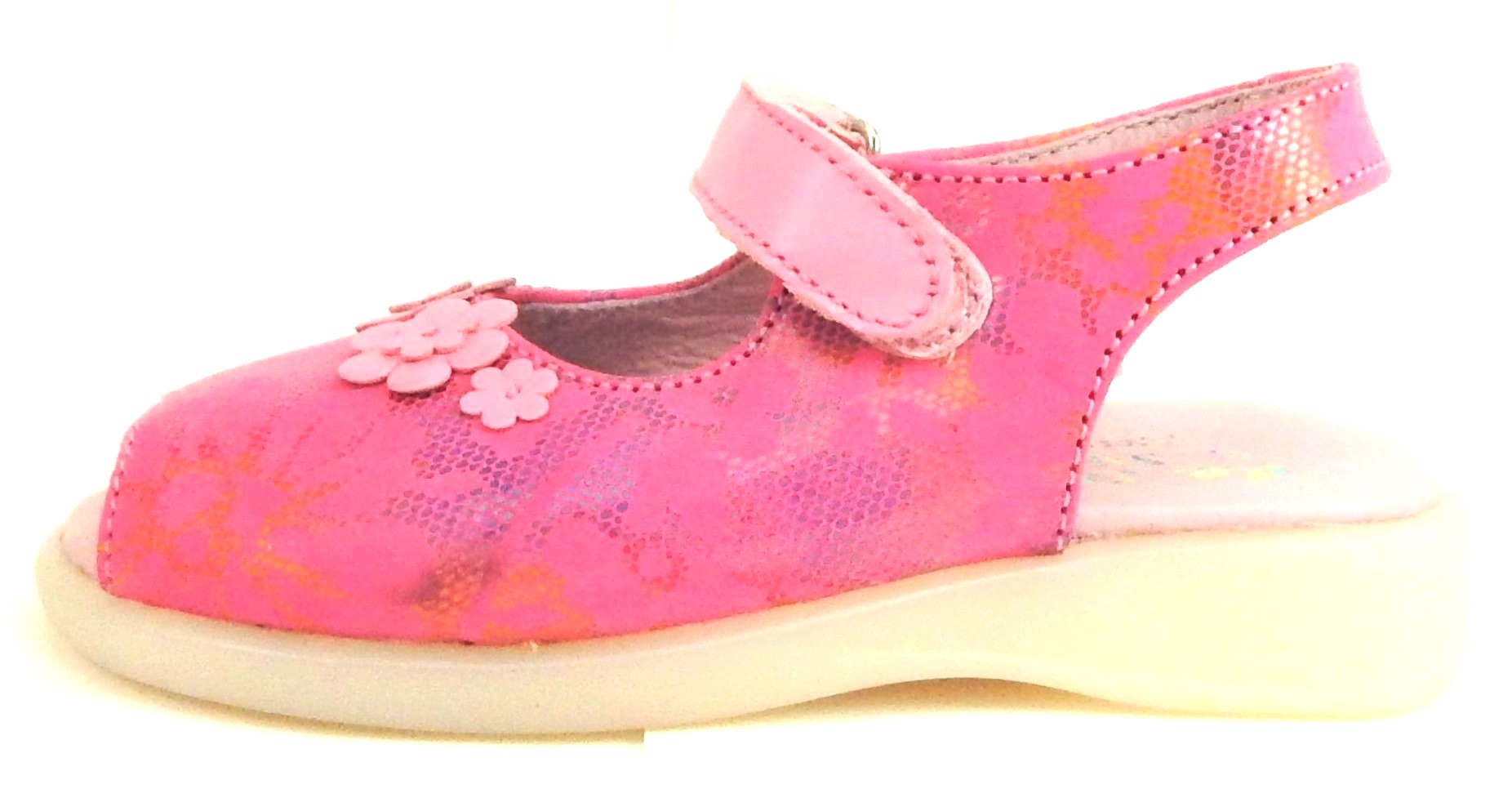 B-7414 - Fuschia Flowered Shoe-Sandals - Euro 25 Size 8