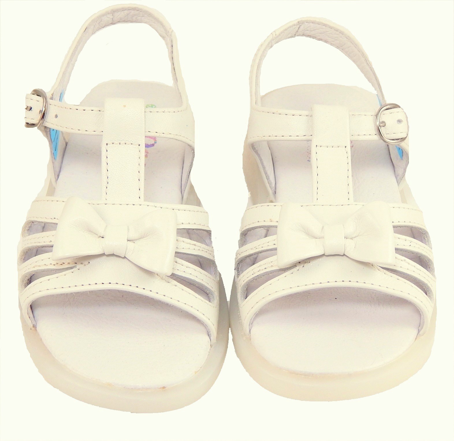 B-7420 - Ivory Bow Sandals - Euro 25 Size 8