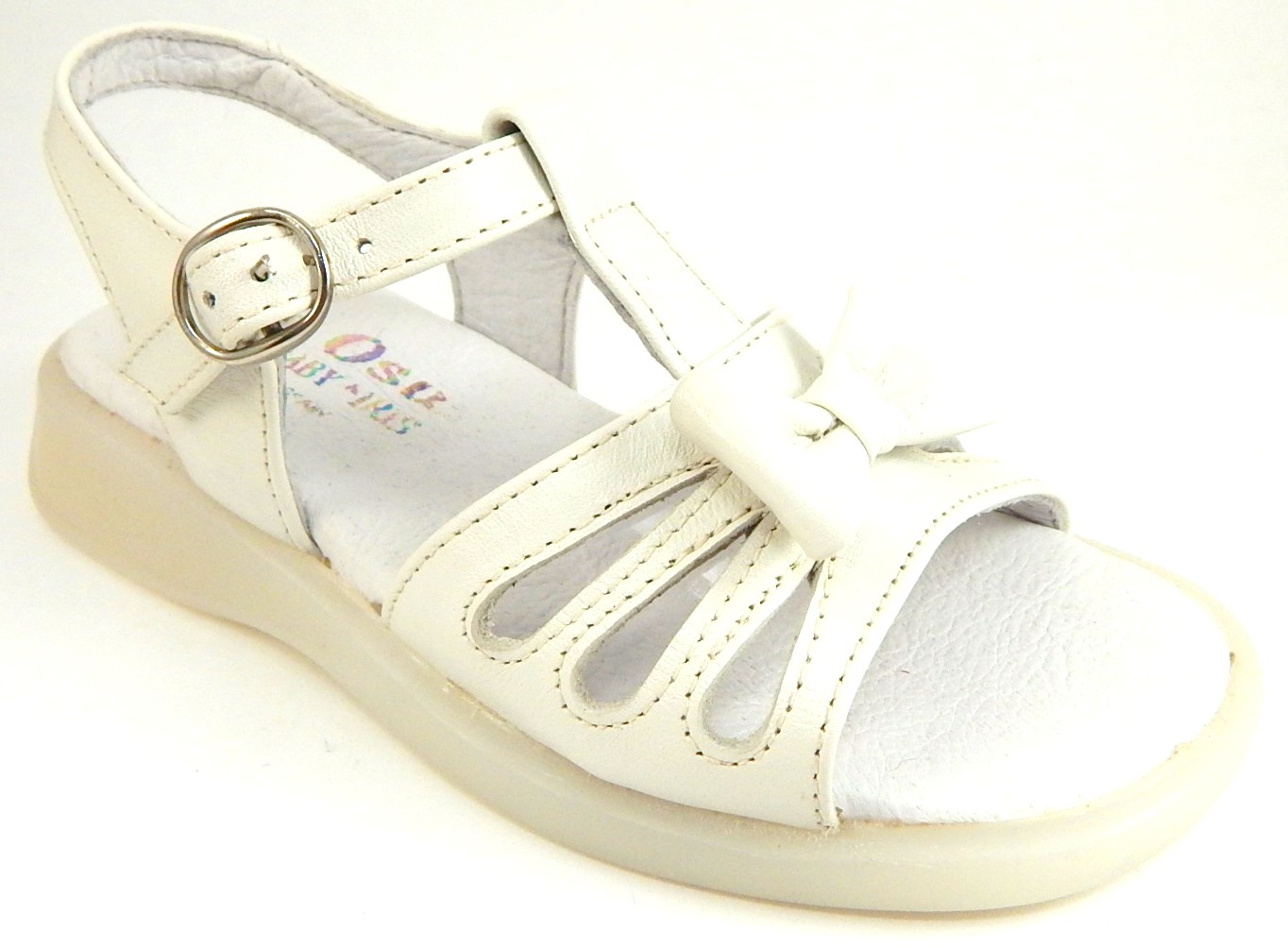 B-7420 - Ivory Bow Sandals - Euro 25 Size 8