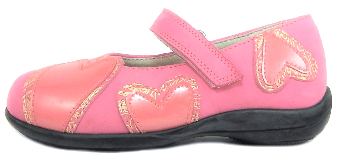 C-343 - Fuschia Hearts Mary Janes - Euro 25 Size 8