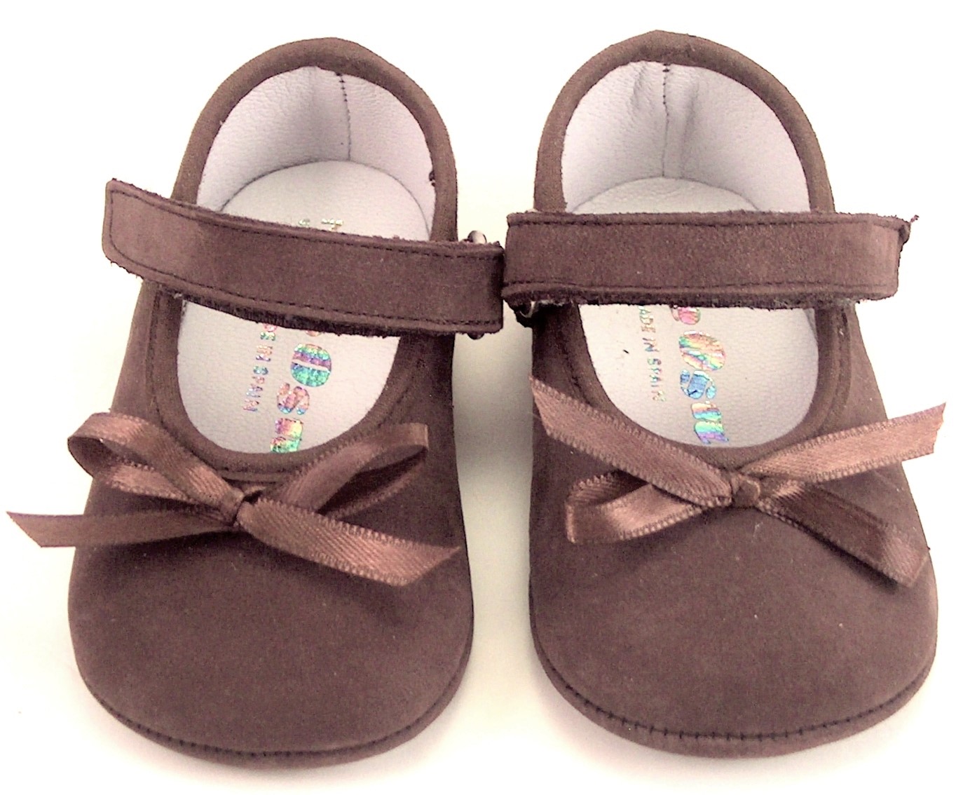 DO-147 - Brown Ballet Crib Shoes
