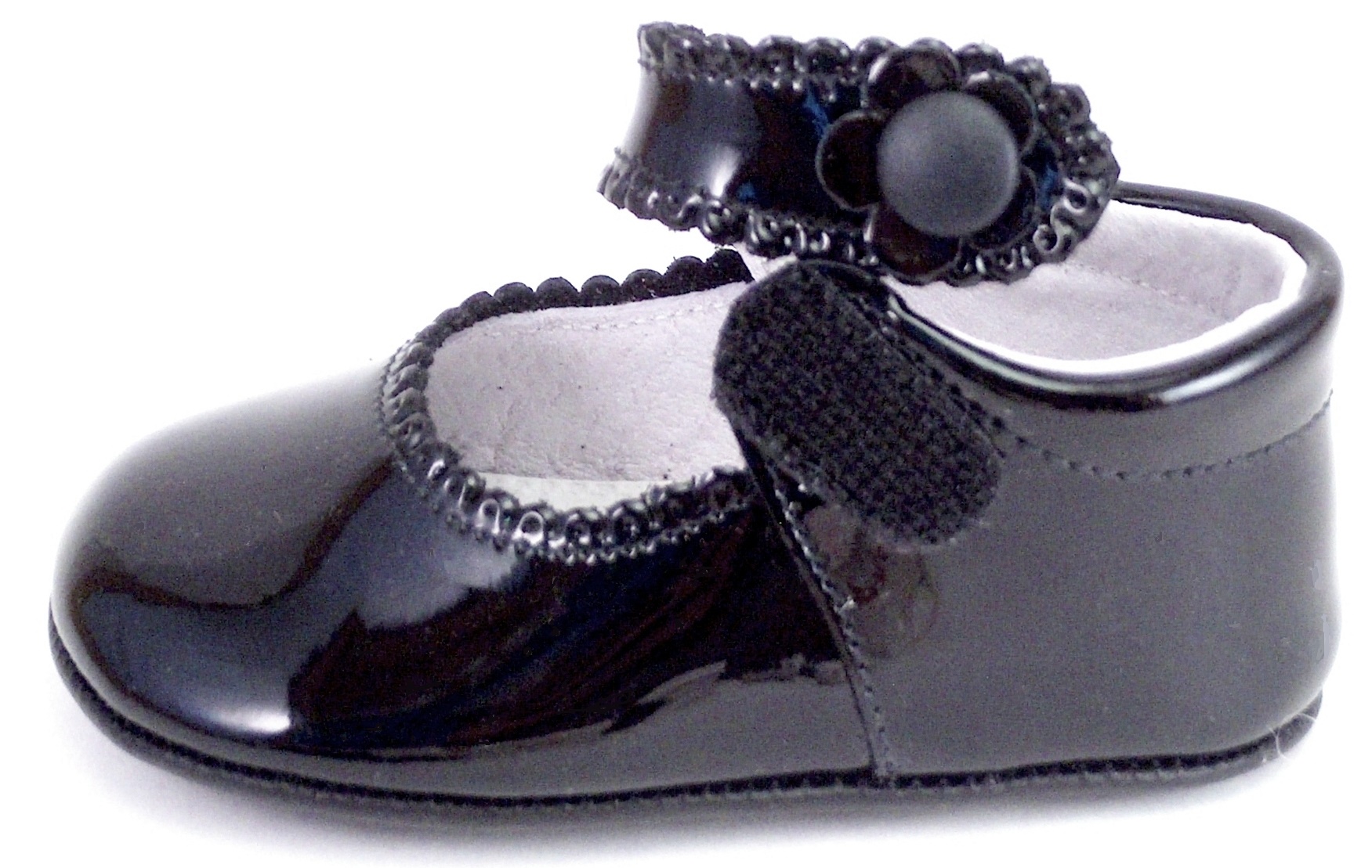 DE OSU Spain - Baby Girls Black Patent Leather Dress Crib Shoes DO-153 ...