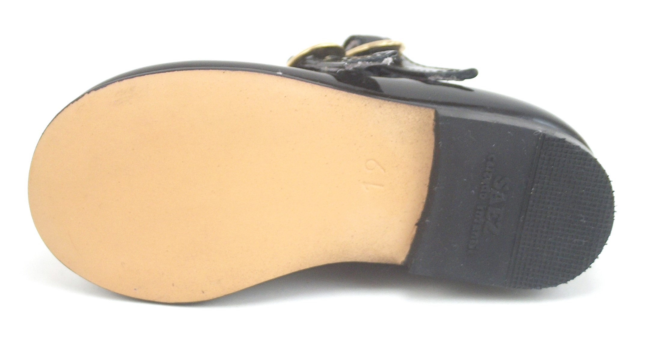 FARO F-2969 - Black Patent Double Buckle Mary Janes