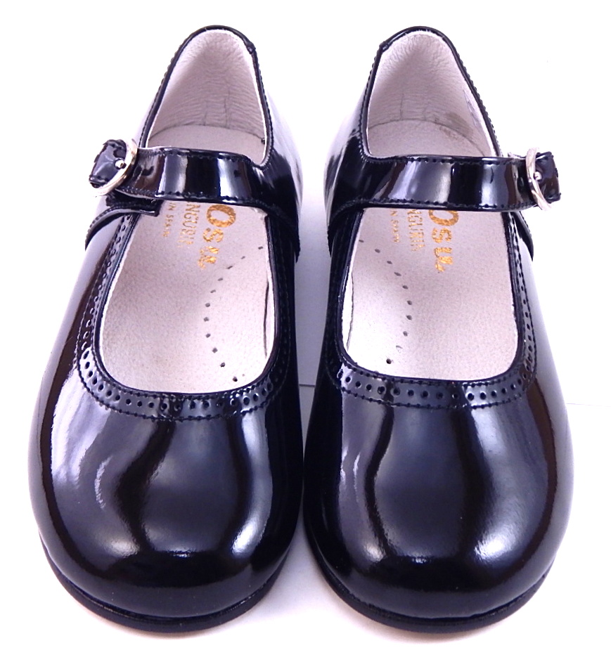 DE OSU/FARO F-4047 - Girls' Classic European Black Patent Leather Dress ...