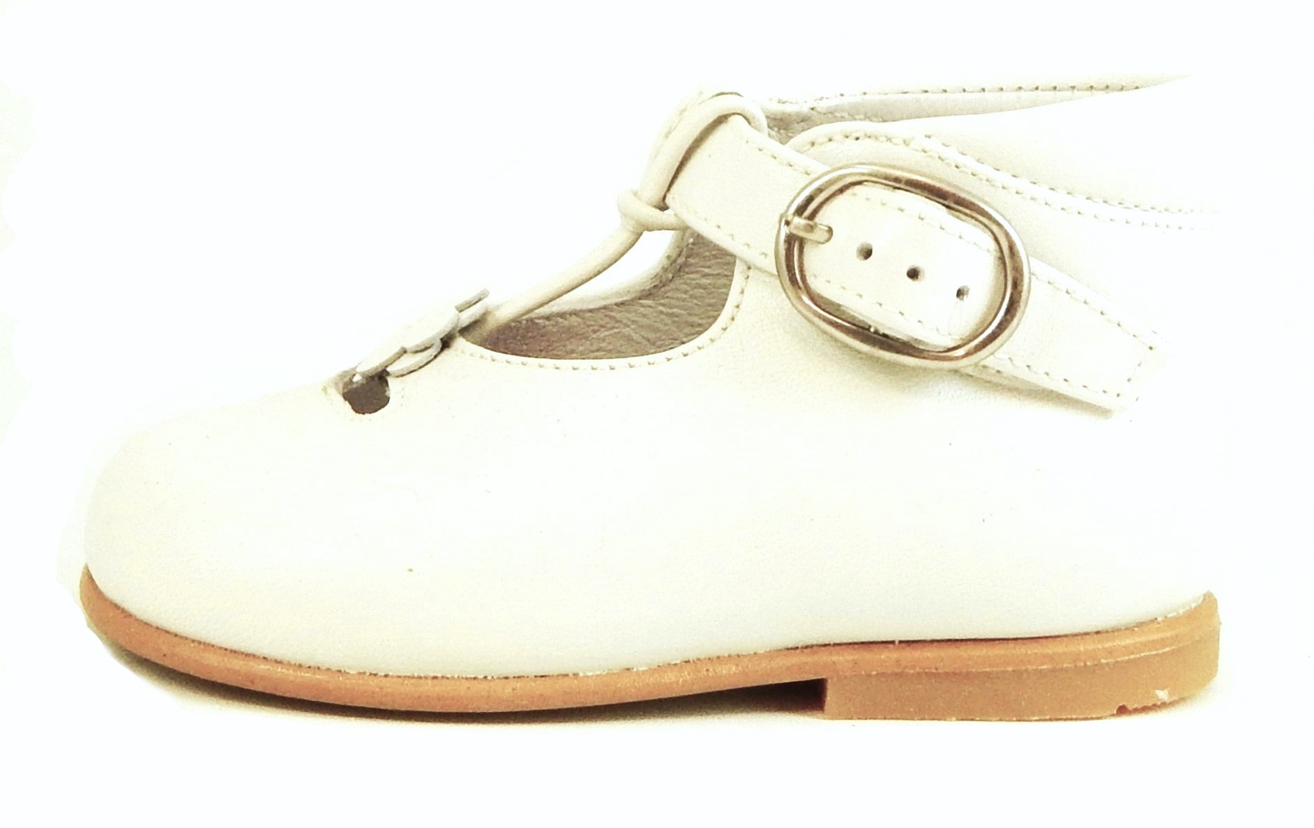 K-1057 - Ivory Dress T-Straps - Euro 19 Size 4