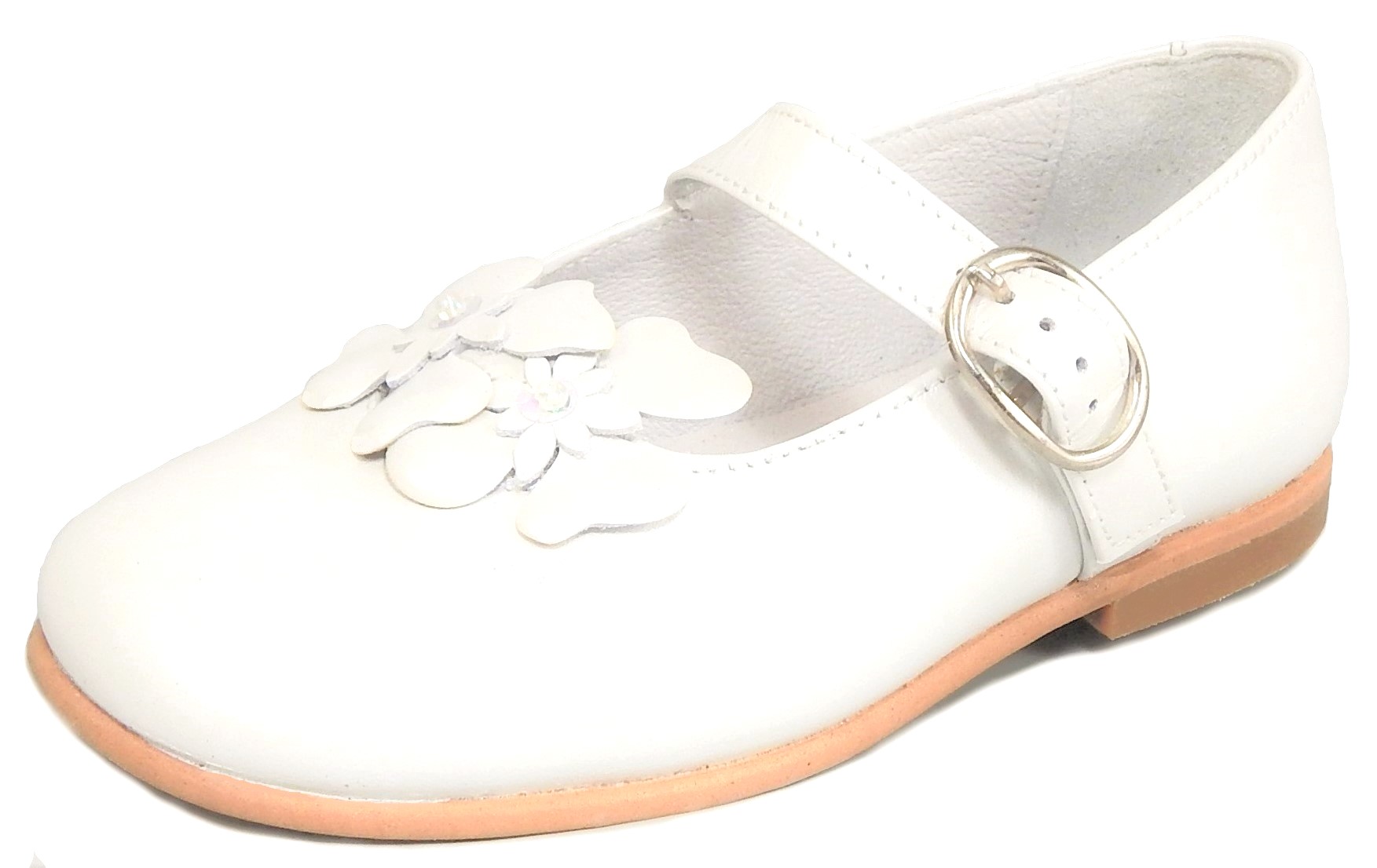 K-1082 - White Pearlized Mary Janes