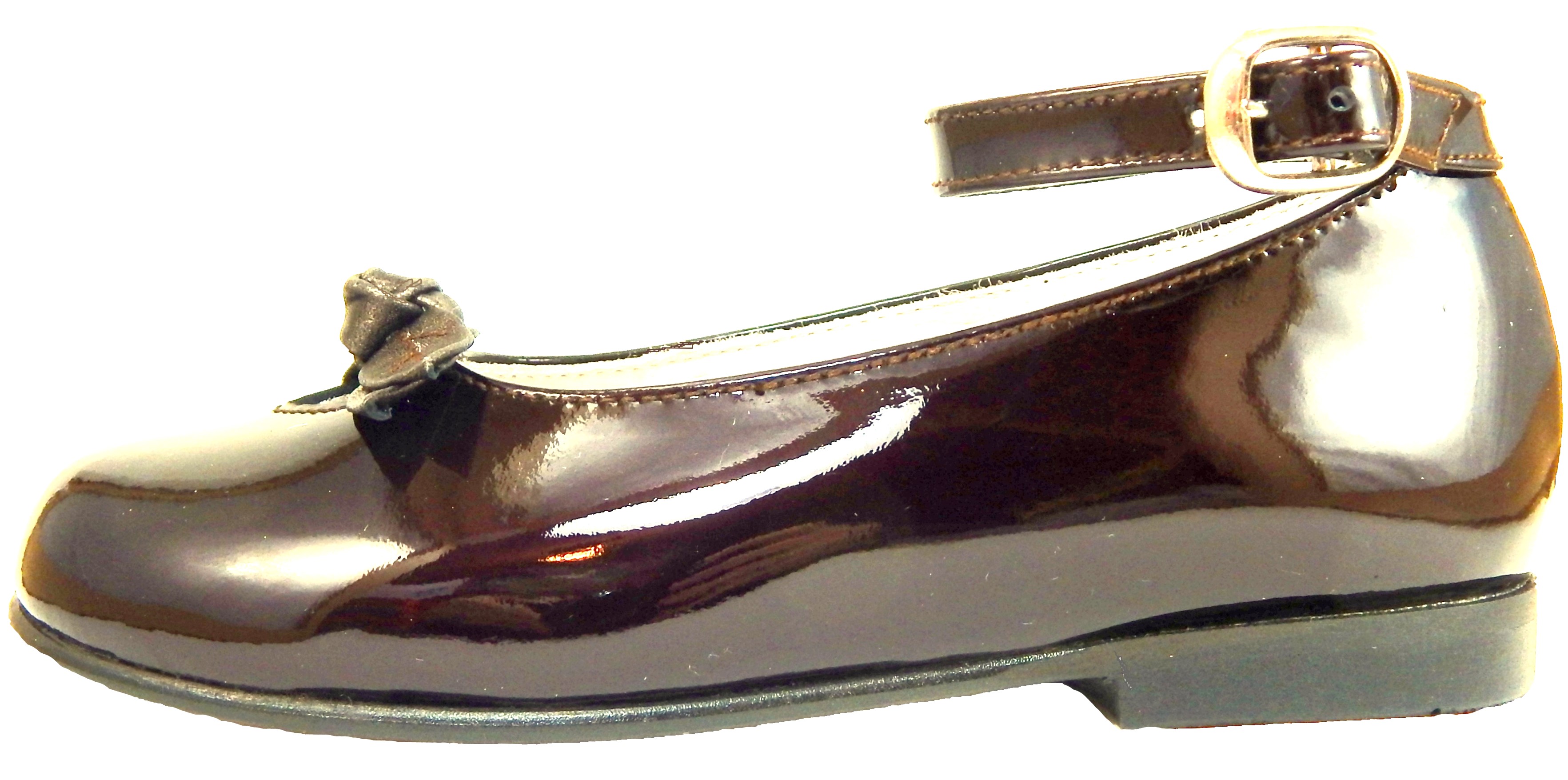 K-1084 - Brown Patent Ankle Straps
