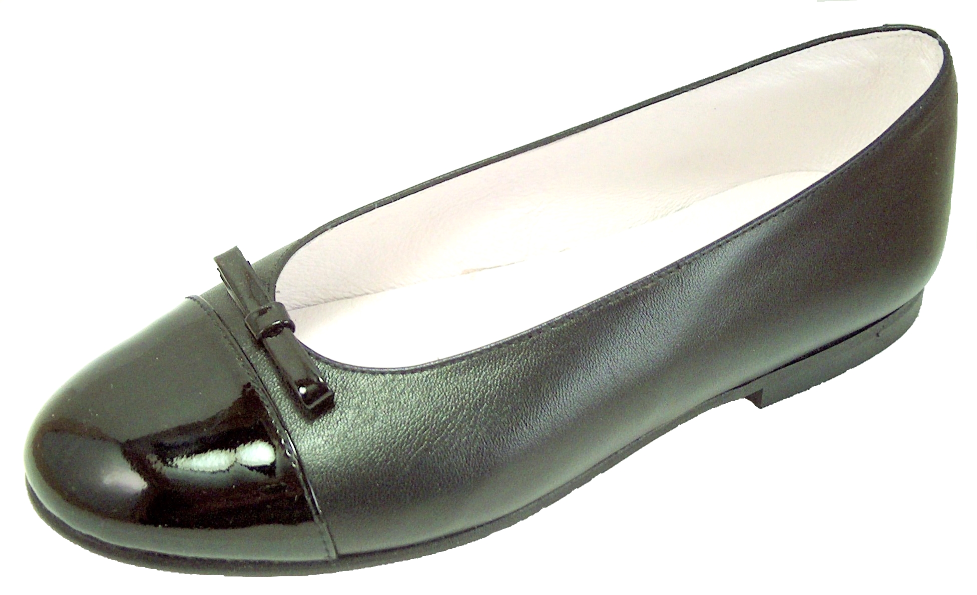 K-1092 - Black Cap Toe Ballet Flats