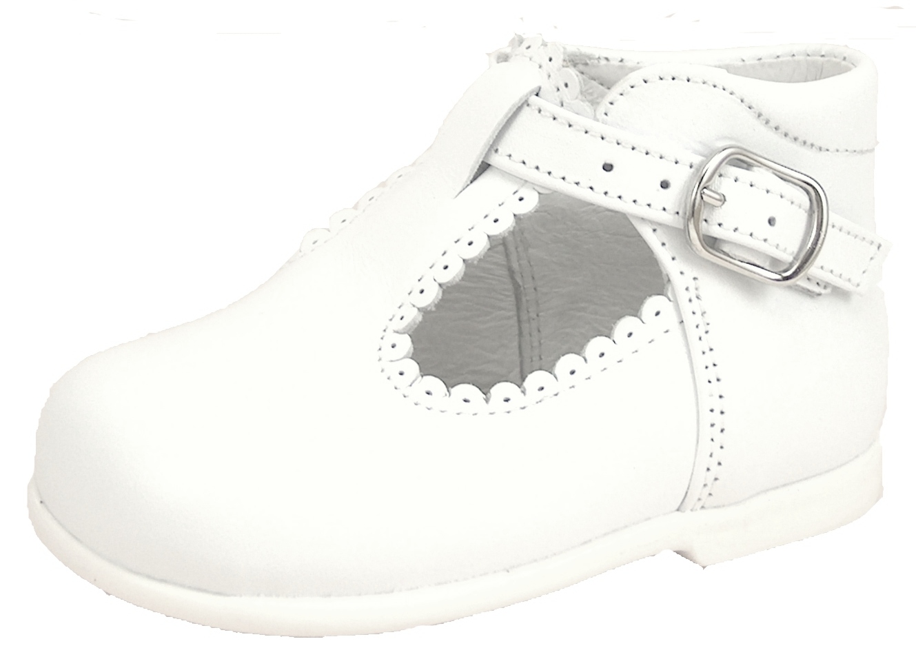 K-5146 - White High Top T-Straps