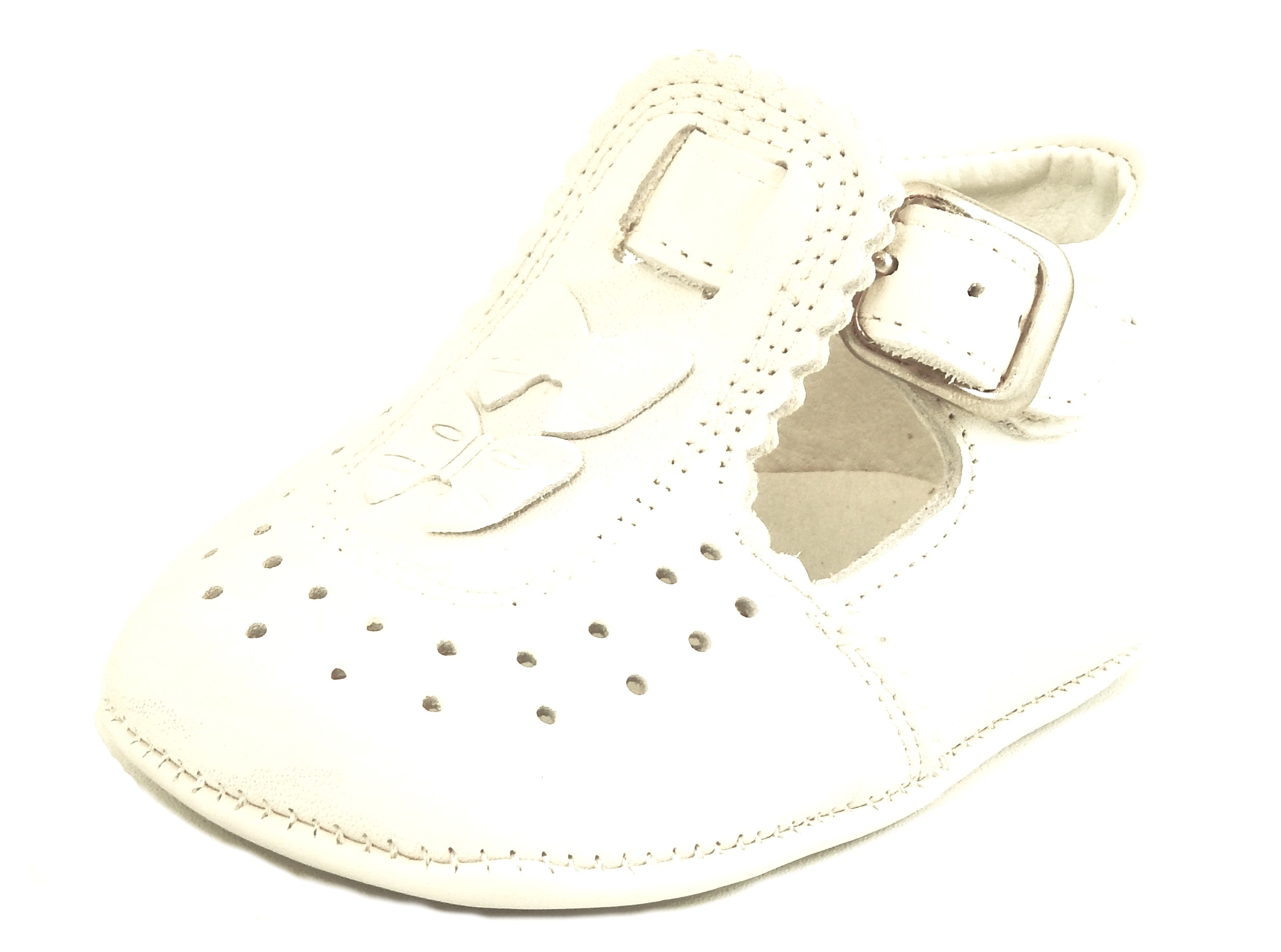 LA-233 - Ivory T-strap Crib Shoes - Euro 17 Size 1