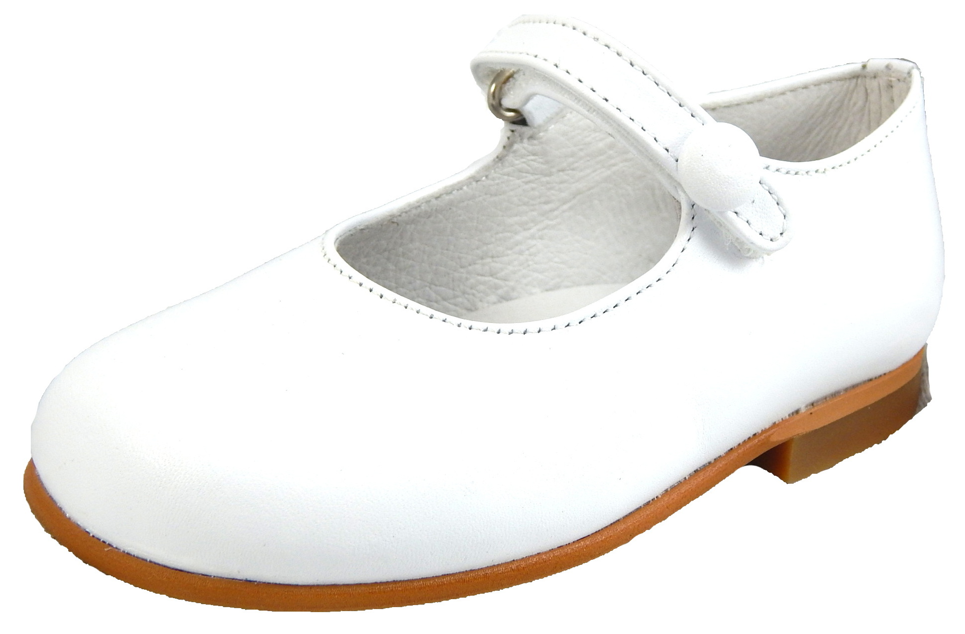 P-2550 - White Button Mary Janes