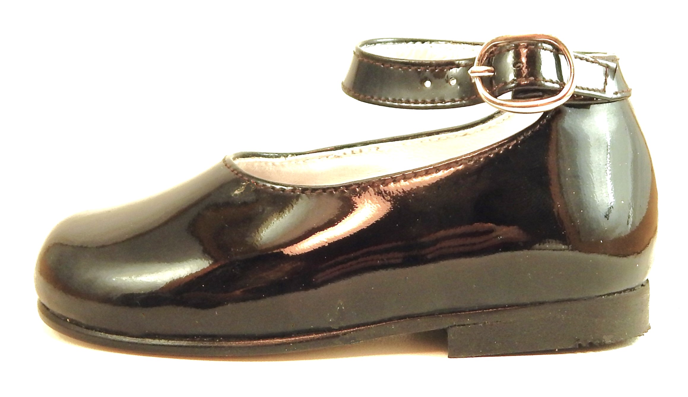 K-302 - Brown Patent Ankle Straps