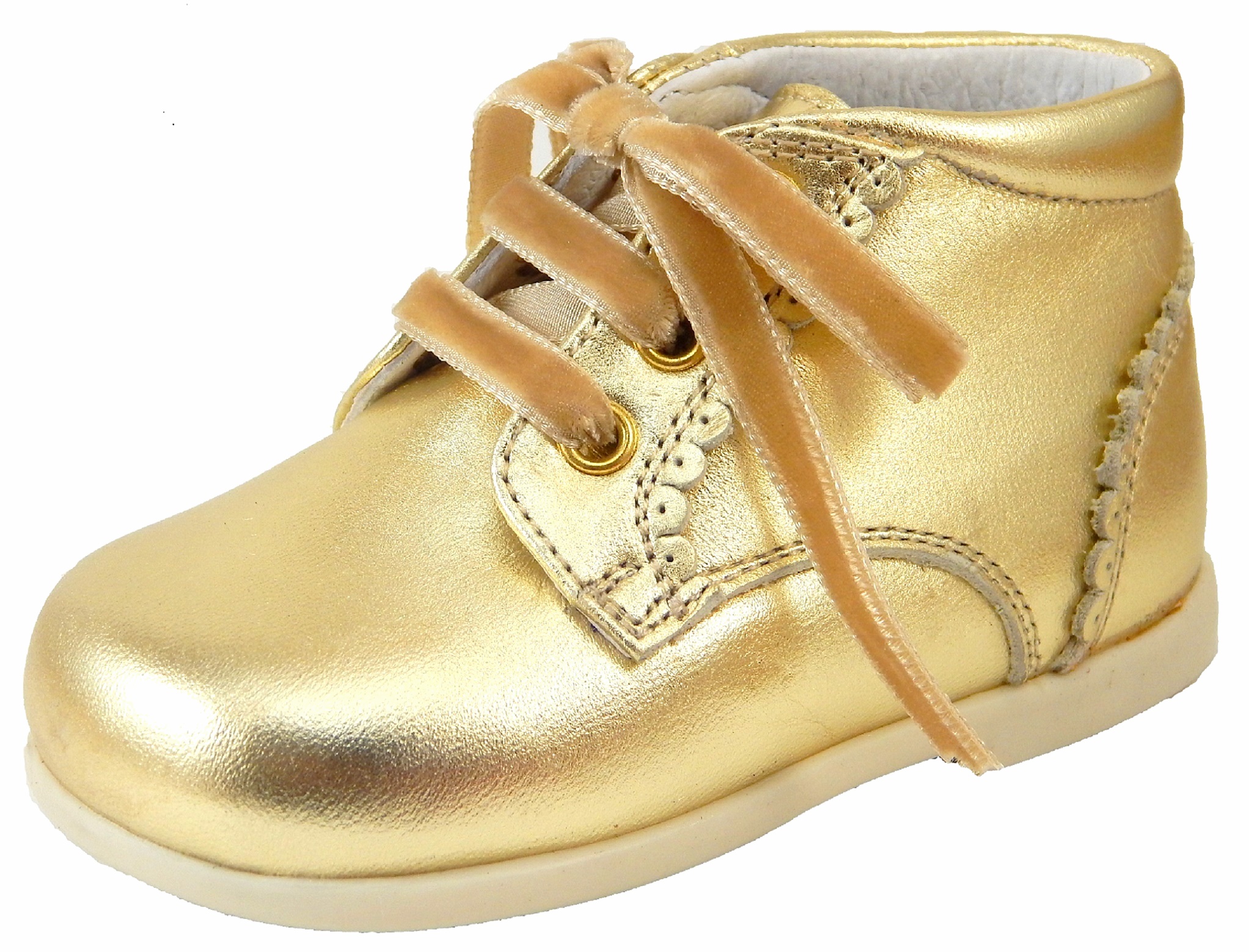 Toddler Girls Gold Leather Dress Boots 