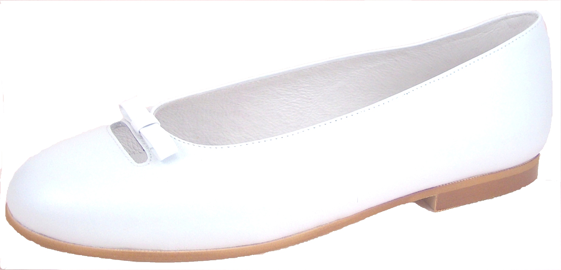 S-1394 - White Leather Ballet Flats