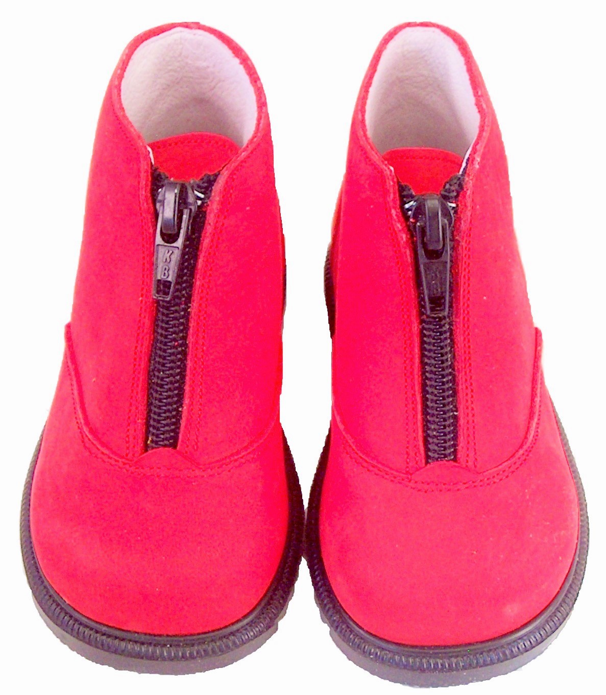 S-6733 - Red Nubuck Zipper Boots