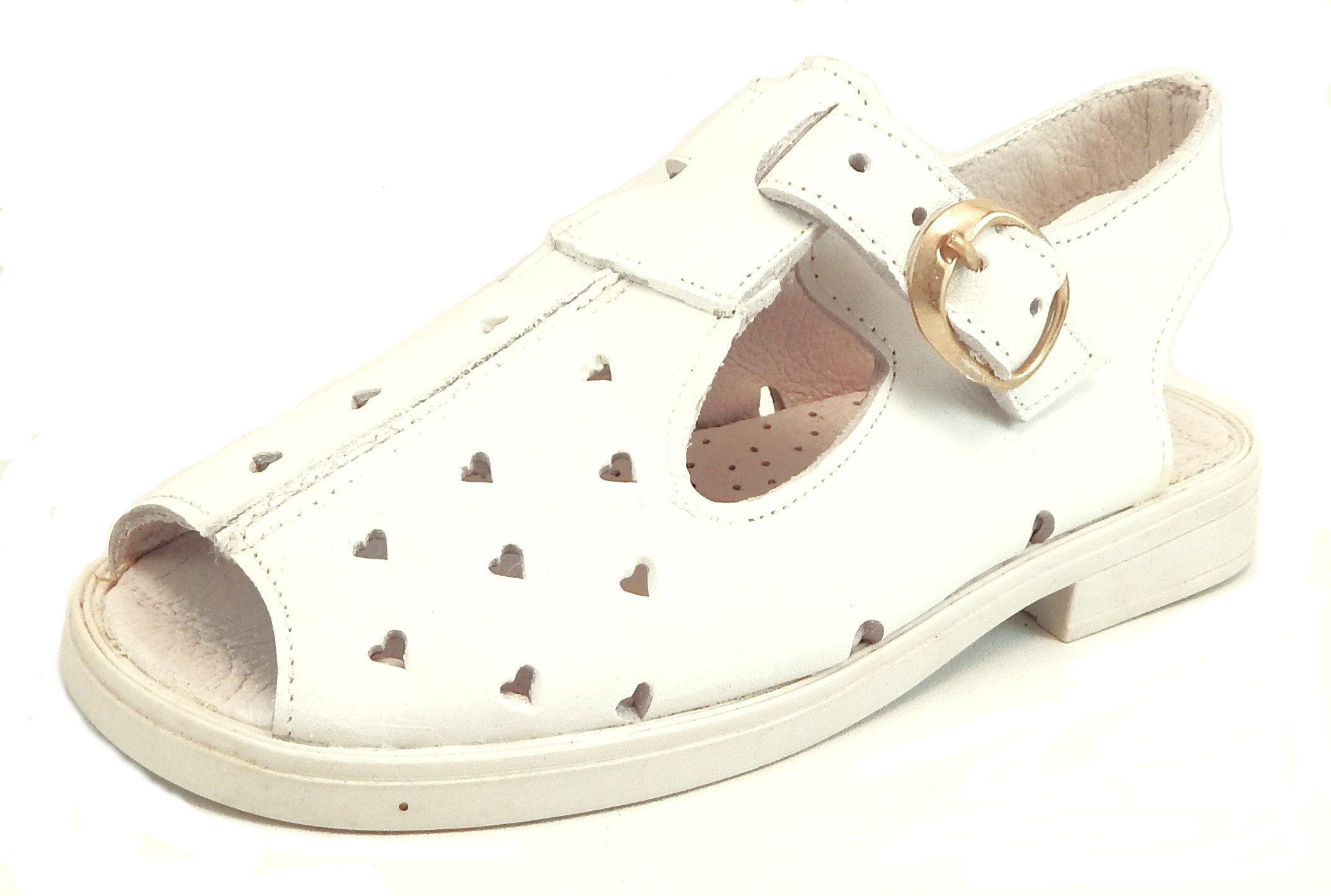 S-6959 - White Heart Sandals Euro 26 Size 10