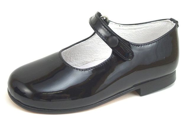 P-2550  - Black Patent Button Shoes