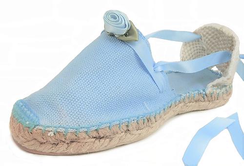 E-11 - Light Blue Espadrilles with Roses