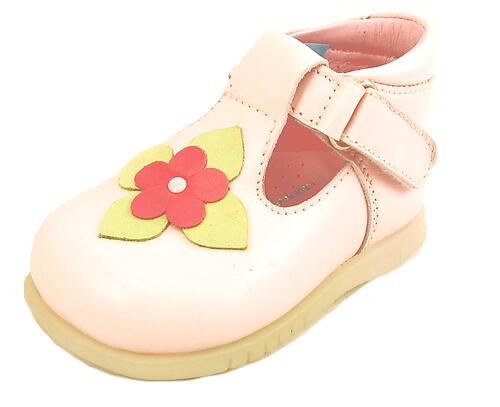 B-6919 - Pink Flower Shoes - Euro 18 Size 3
