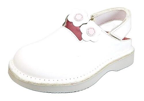 FARO 5N1112 - White & Pink Flower Clogs
