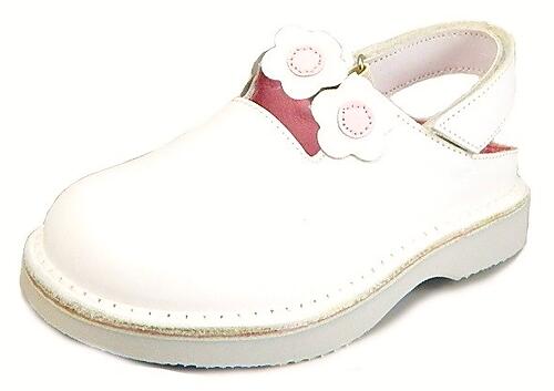 FARO 5N1112 - White & Pink Flower Clogs