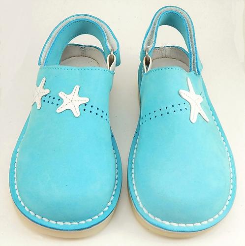 FARO 5Q1512 - Turquoise Starfish Clogs - Euro 25 Size 8