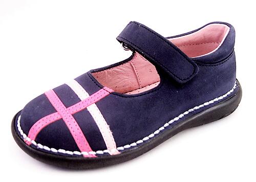 5T0611 - Navy & Pink Mary Janes - Euro 24 Size 7