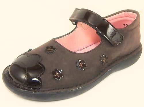 5Z7511 - Brown Flower Mary Janes